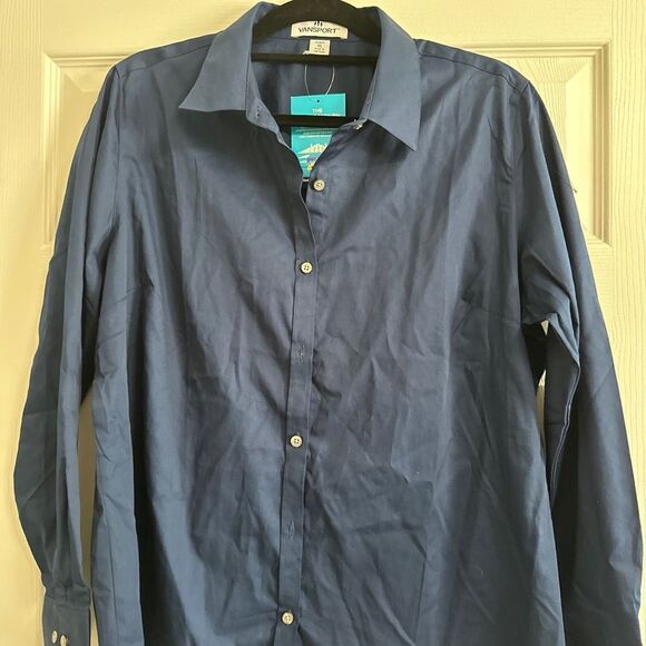 Van Heusen Blue Dress Shirt Classic Cotton Blend - Picture 1 of 2